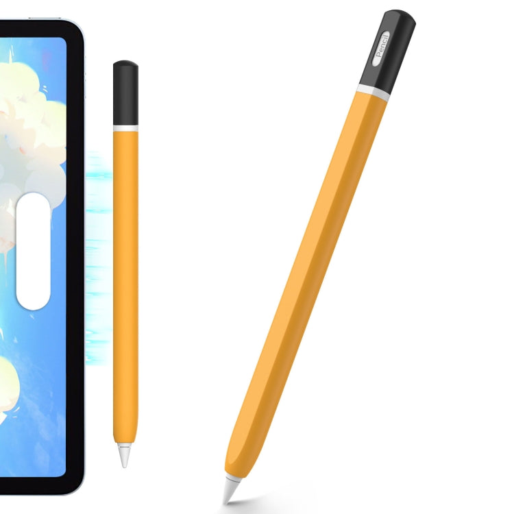 For Apple Pencil 2 AhaStyle JY16-2 Silicone Case Retro Non-slip and Anti-drop Pen Cover(Yellow)