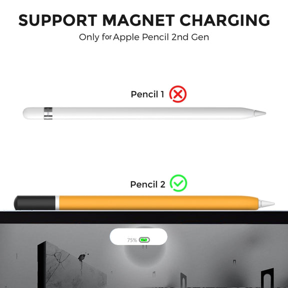 For Apple Pencil 2 AhaStyle JY16-2 Silicone Case Retro Non-slip and Anti-drop Pen Cover(Yellow)