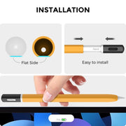 For Apple Pencil 2 AhaStyle JY16-2 Silicone Case Retro Non-slip and Anti-drop Pen Cover(Yellow)