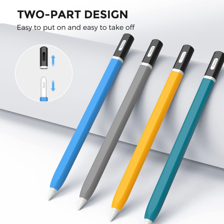For Apple Pencil 2 AhaStyle JY16-2 Silicone Case Retro Non-slip and Anti-drop Pen Cover(Yellow)
