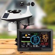 Wireless Weather Station Wind Speed Rain And Wind Direction Detection Weather Forecast Clock(Black)