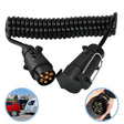 7 Core To 7 Pin Car Trailer Connector With 2m PU Spring Wire(1122) - Terminal connectors by PMC TechLife | Online Shopping South Africa | PMC TechLife | Buy Now Pay Later Mobicred