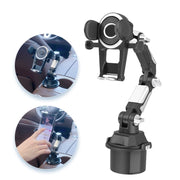 Universal Long Tube 3 Joints Adjustable Car Water Cup Position Cell Phone Holder(S0666A Silver)
