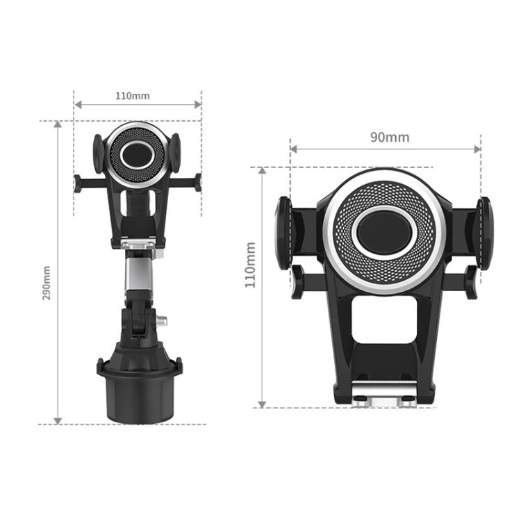 Universal Long Tube 3 Joints Adjustable Car Water Cup Position Cell Phone Holder(S0666A Silver)