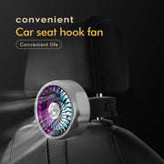 FE052 RGB Color Light USB Plug-in Clip-on Car Rear Seat Headrest Fan(Black)