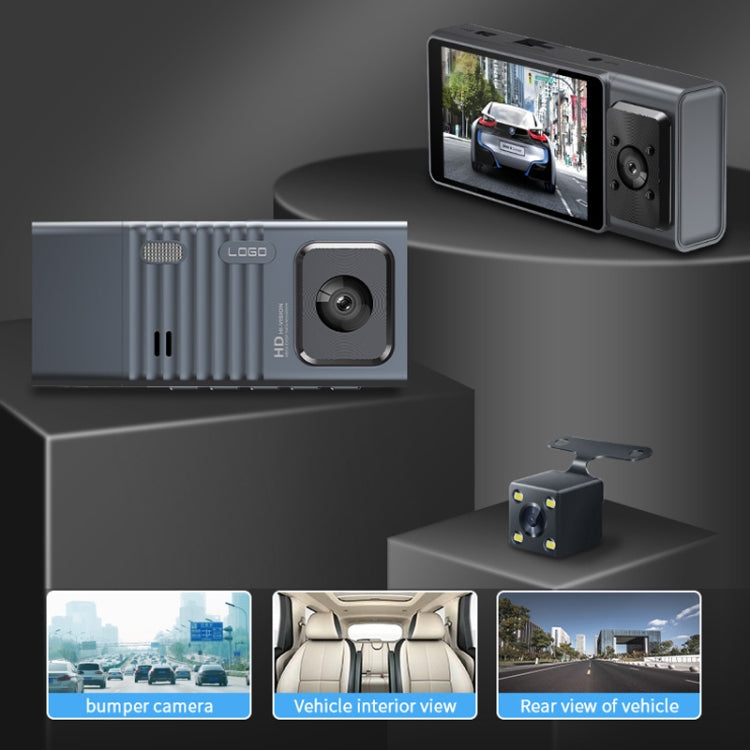 3 Camera Lens 3-inch IPS Screen WiFi Car Dash Cam 1080P Night Vision Dash Camera for Cars 32G
