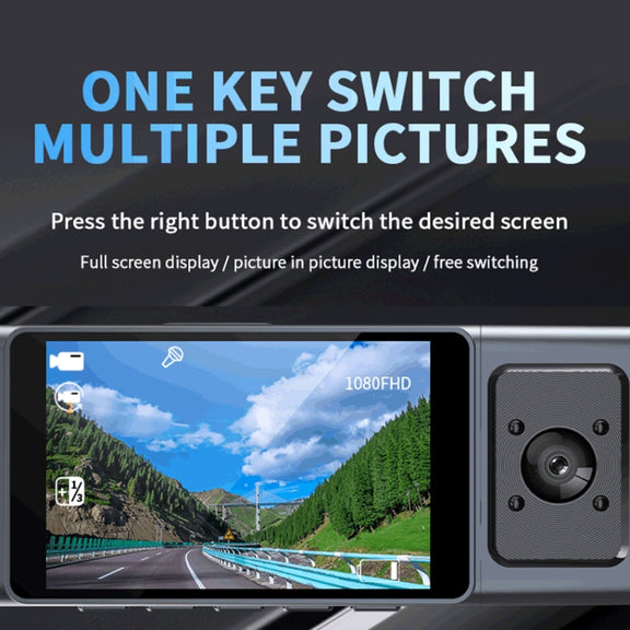 3 Camera Lens 3-inch IPS Screen WiFi Car Dash Cam 1080P Night Vision Dash Camera for Cars 32G