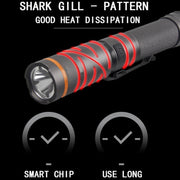 90 Degree Foldable Flashlight White / Red / Green Lights Water-resistant Magnetic Torch Built In 18650 Lithium Battery
