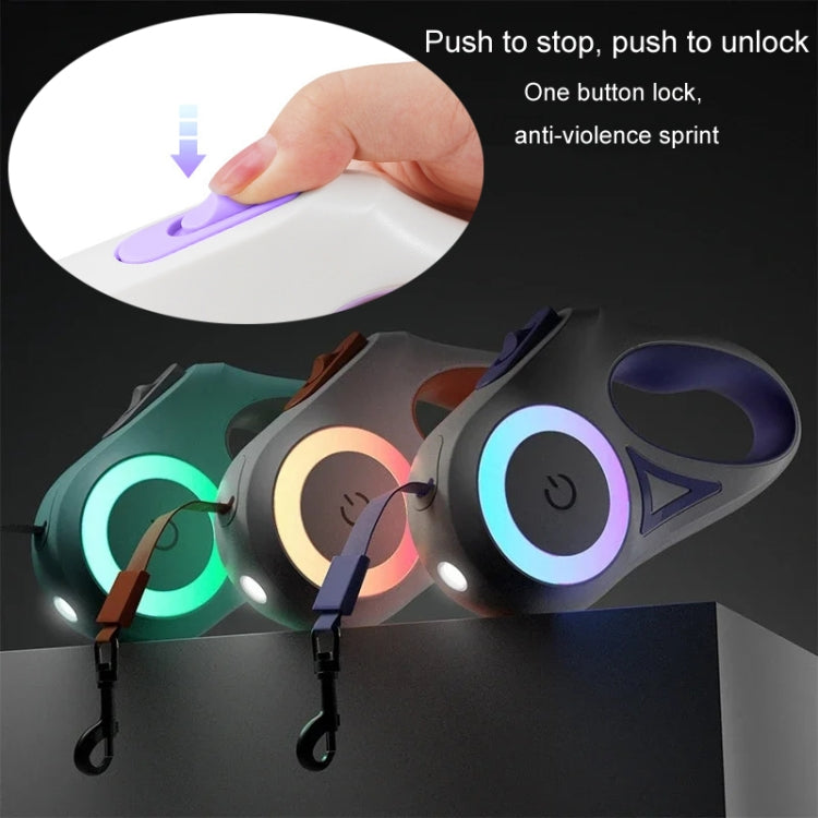 LED Light Luminous Pet Dog Leash Automatic Retractable Dog Walking Leash, Color: 5m Orange