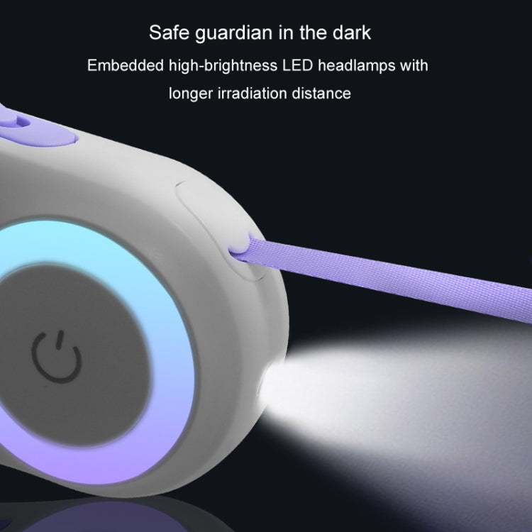 LED Light Luminous Pet Dog Leash Automatic Retractable Dog Walking Leash, Color: 5m Orange