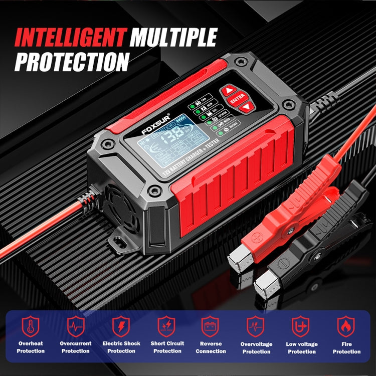 FOXSUR Cars Motorcycles 12V Lithium Cattery Charger With Battery Detection(US Plug)