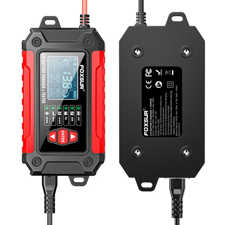 FOXSUR Cars Motorcycles 12V Lithium Cattery Charger With Battery Detection(EU Plug)