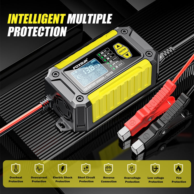FOXSUR Cars Motorcycles 12V Lithium Cattery Charger With Battery Detection(EU Plug)