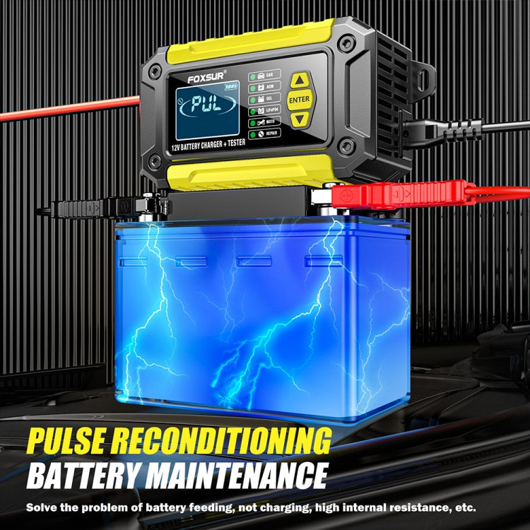 FOXSUR Cars Motorcycles 12V Lithium Cattery Charger With Battery Detection(EU Plug)