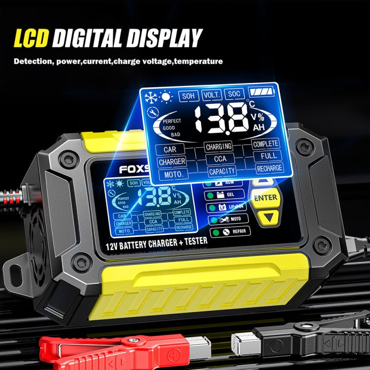 FOXSUR Cars Motorcycles 12V Lithium Cattery Charger With Battery Detection(EU Plug)