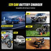 FOXSUR Cars Motorcycles 12V Lithium Cattery Charger With Battery Detection(US Plug)