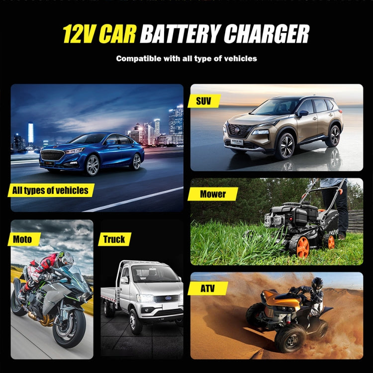 FOXSUR Cars Motorcycles 12V Lithium Cattery Charger With Battery Detection(EU Plug)