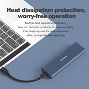 Blueendless M2815SN M.2 Dual Protocol Type-C 3.1 Mobile Hard Disk Box Laptop External SSD(Gray)