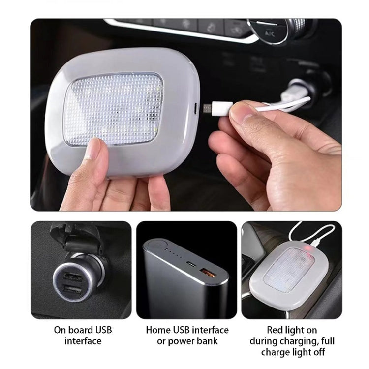Car USB Charging Strong Magnetic Roof Reading LED Light(Black)