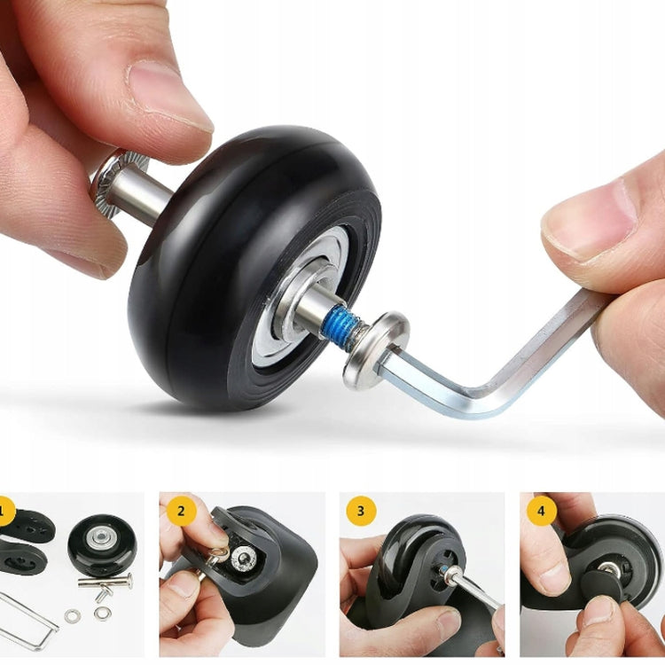 43mm x 18mm Luggage Suitcase Replacement Wheels Low Noise Spinner Wheels