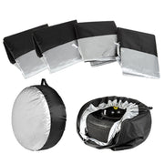 4pcs 65x37cm 210D Oxford Cloth Car Water-resistant Dirt-resistant Tire Protective Cover