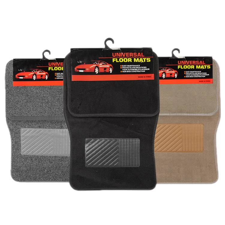 4pcs /Set Universal Car Foot Mats PVC Flocking Pads(Black)