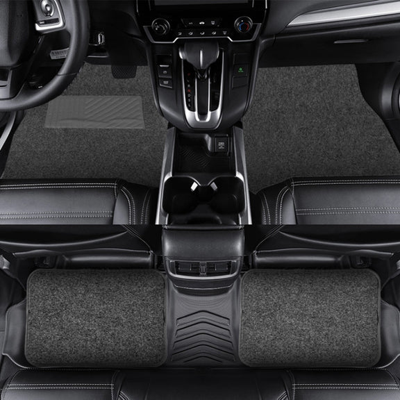 4pcs /Set Universal Car Foot Mats PVC Flocking Pads(Gray)
