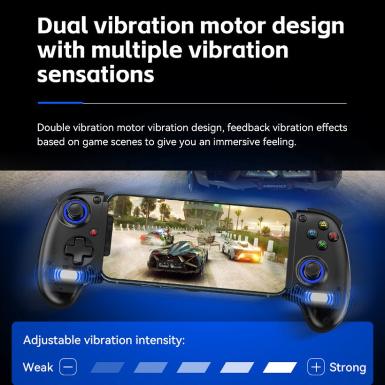 BSP-D10S Wireless Stretch Game Controller With Heat Dissipation Fan for Switch / Android / IOS / PC / PS3 / PS4(Black)