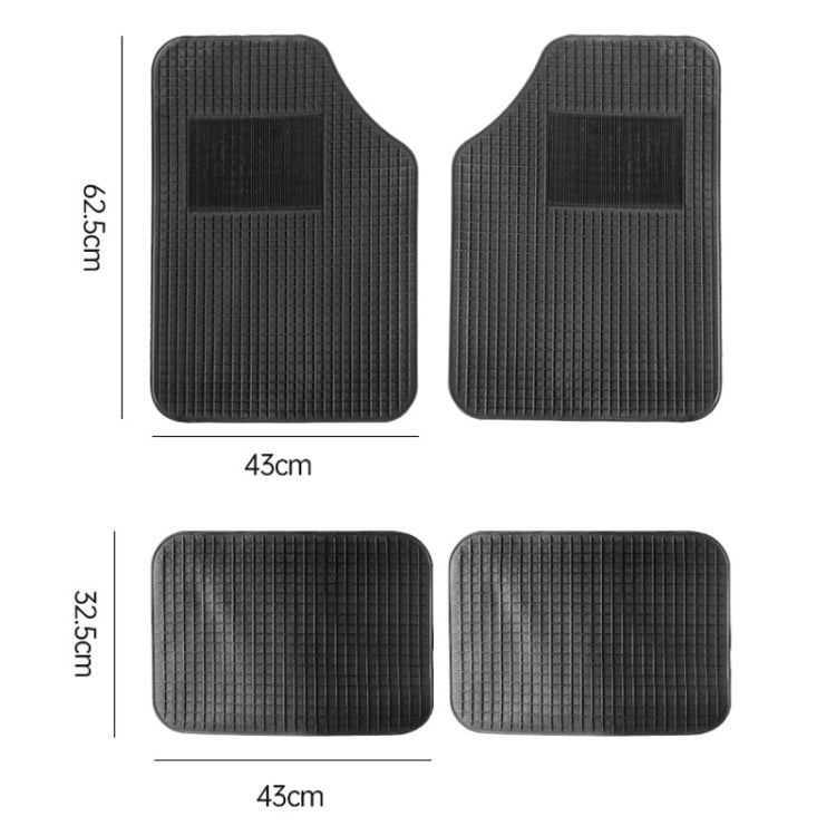 4pcs/Set Car PVC Anti-slip Water-resistant Durable Floor Mats(Square)