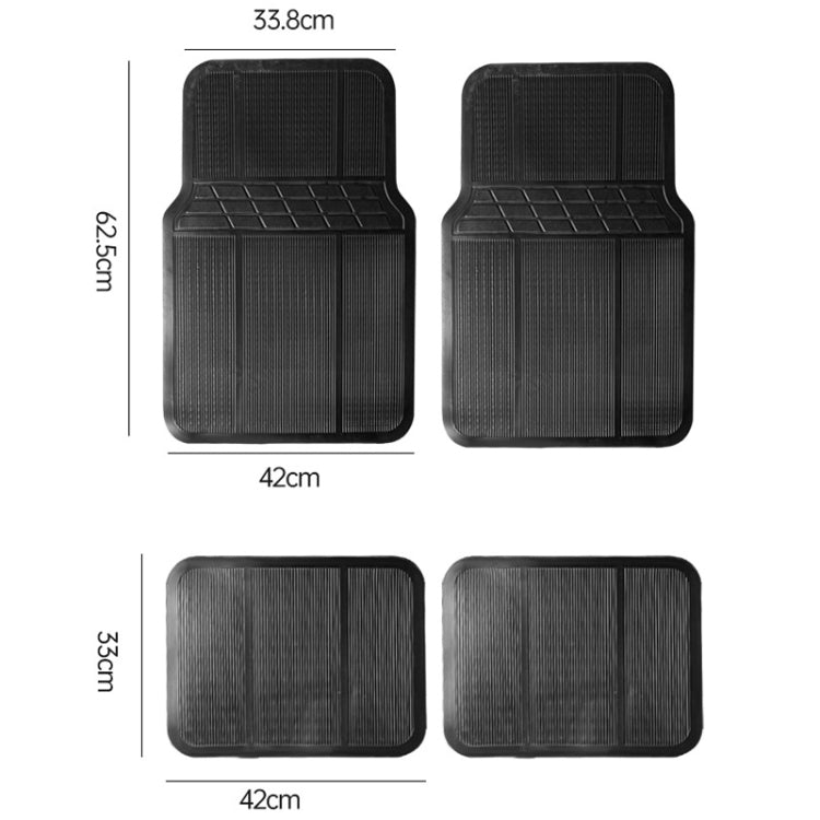 4pcs/Set Car PVC Anti-slip Water-resistant Durable Floor Mats(Stripes)