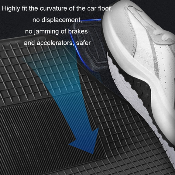 4pcs/Set Car PVC Anti-slip Water-resistant Durable Floor Mats(Stripes)