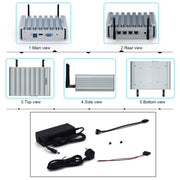 HYSTOU P09B-J4125-4L 8GB DDR4+128GB SSD Industrial Computer Soft Route From 2.5G Multi -Network HTPC Server Mini Console(With UK Adapter)