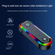 Q3 2-in-1 RGB Light Bluetooth Audio Receiver Launcher Car Audio Adapter