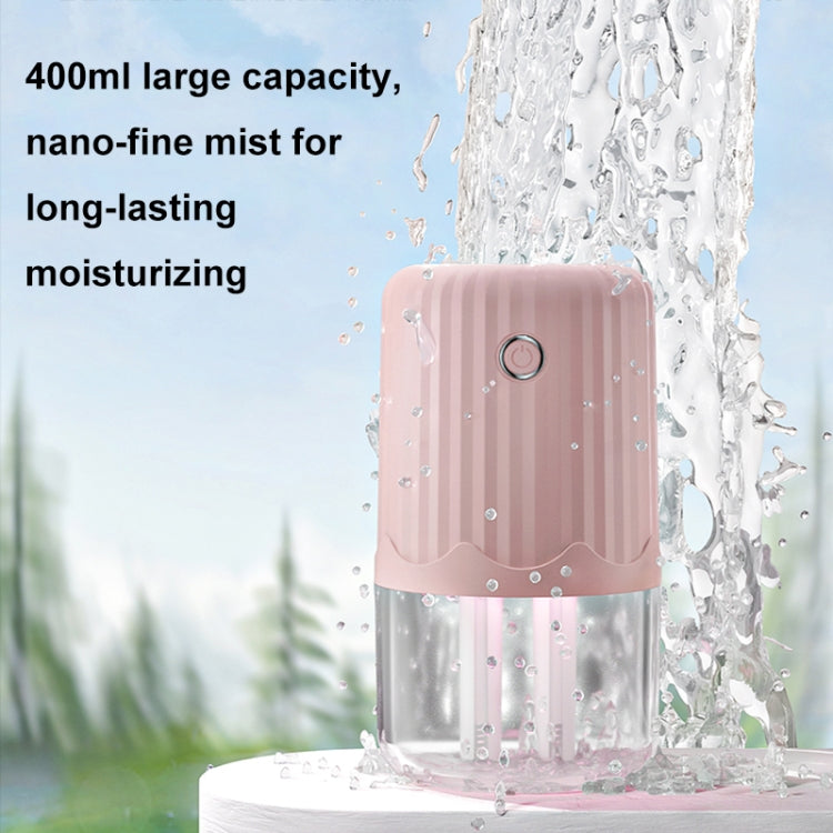 T06 Large-Capacity Atmosphere Night Light Household Dual Spray Air Humidifier, Color: Purple Plug-in
