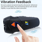 Chanfong Ultrasonic Handheld Dog Repeller Portable Dual Probe High Power Stop Barker(Black)