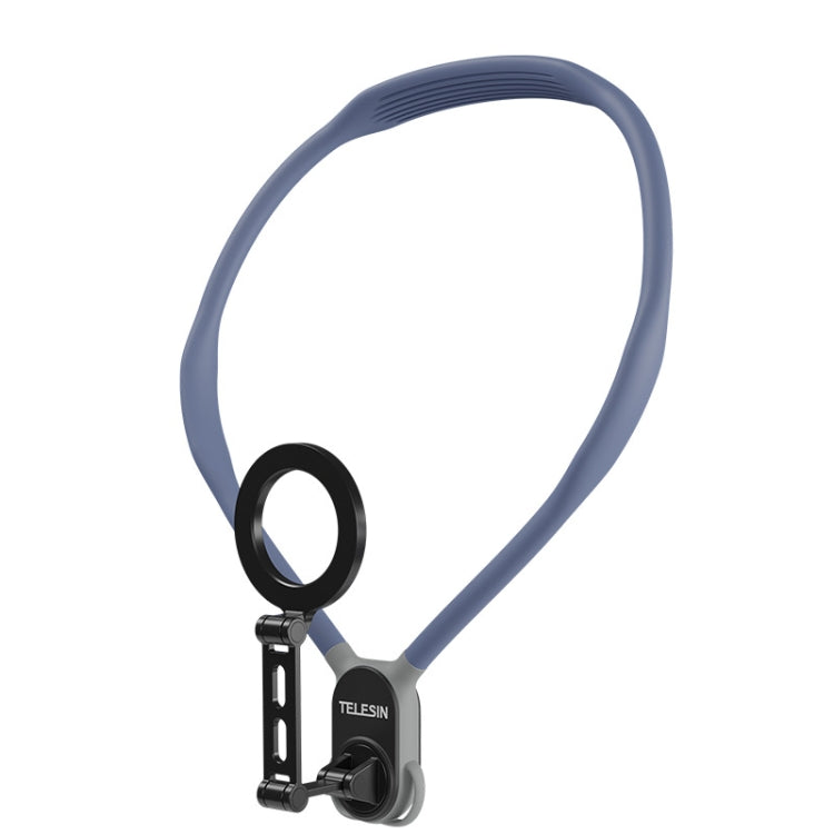TELESIN MNM-002 Magsafe Magnetic Suction Mobile Phone Hanging Neck POV Viewing Angle Lazy Stand(Blue)