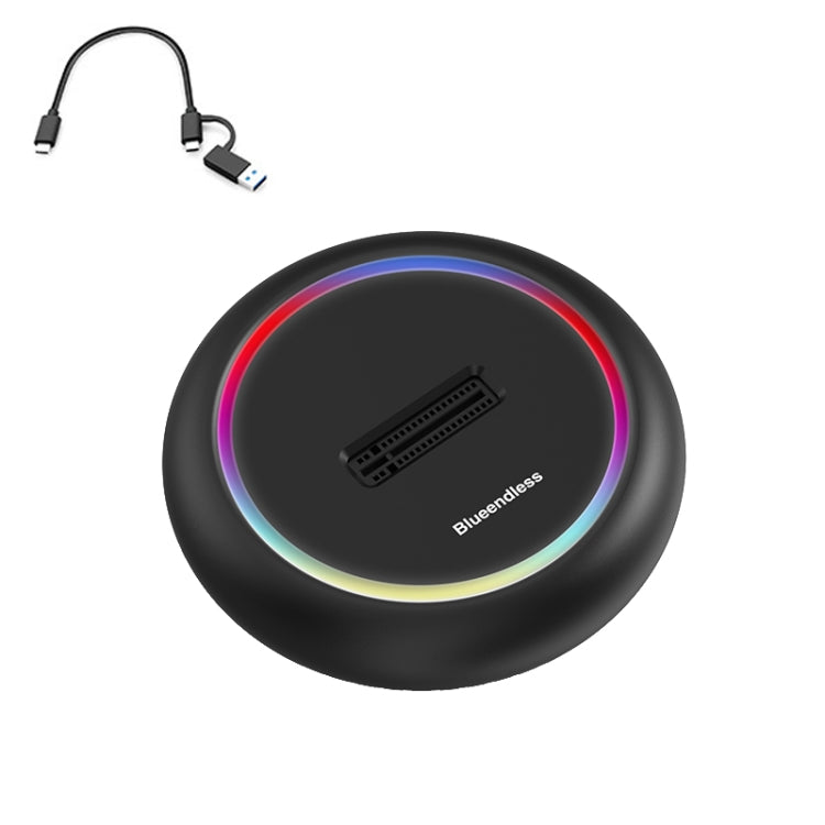 Blueendless SD03C M.2 NVMe / NGFF Dual-Protocol SSD Base With RGB Color Light, Spec: 2-in-1