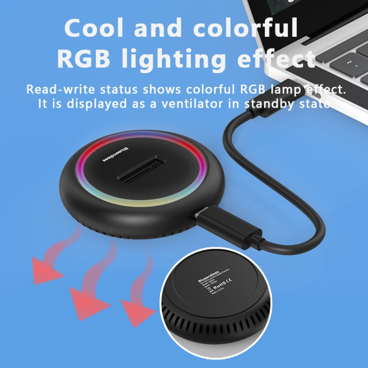 Blueendless SD03C M.2 NVMe / NGFF Dual-Protocol SSD Base With RGB Color Light, Spec: 2-in-1