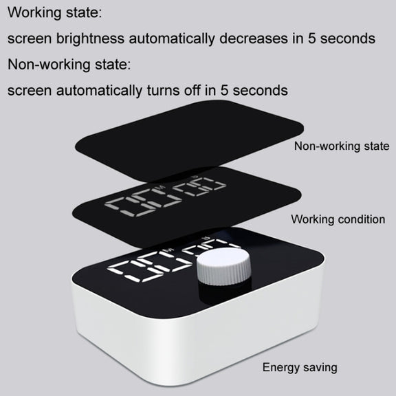 YS LED Rotating Timer IlSent Kitchen Time Manager(White)