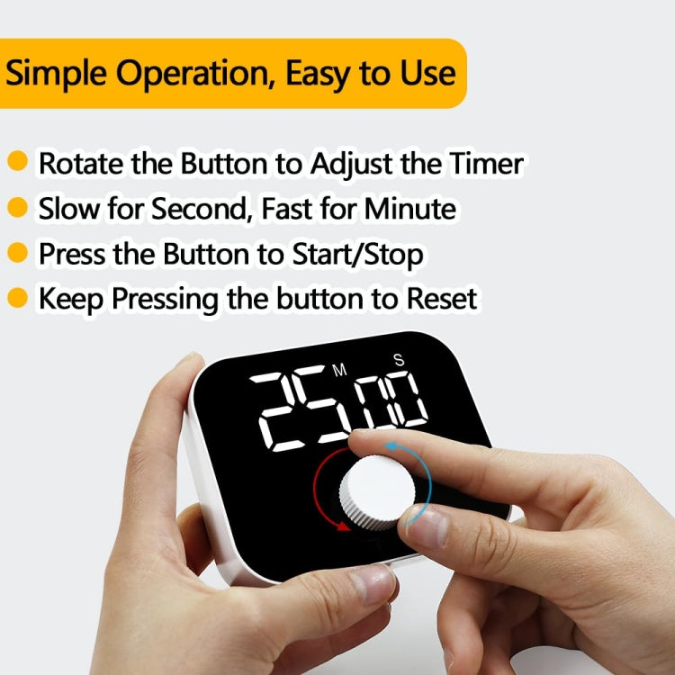 YS LED Rotating Timer IlSent Kitchen Time Manager(White)