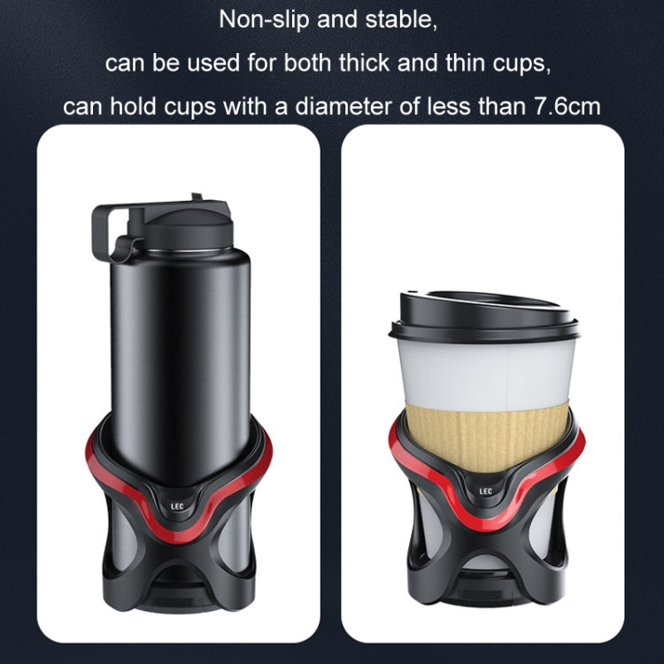 Car Cup Holder Air Conditioner Outlet Multifunctional Storage Rack, Color: Black Silver LED Light