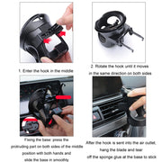 Car Cup Holder Air Conditioner Outlet Multifunctional Storage Rack, Color: Black Silver LED Light