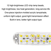 6pcs 12-Bead LED Flashing Warning Lights Motorcycle RV Signal Lights(White Light)