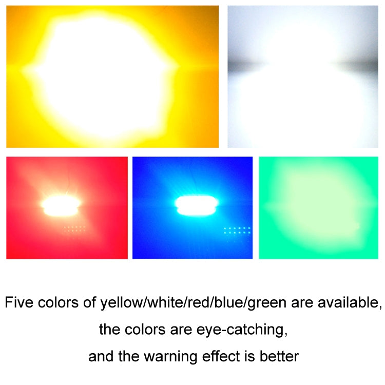 6pcs 12-Bead LED Flashing Warning Lights Motorcycle RV Signal Lights(Green Light)