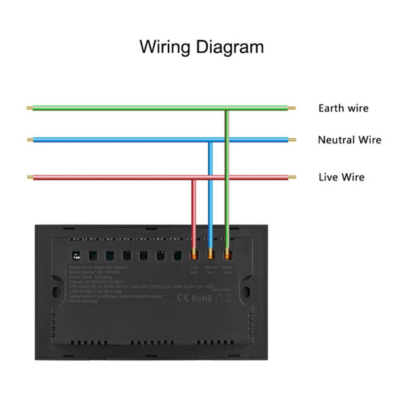 Graffiti Smart Socket With Switch USB+Type-C Dual Port Remote Control Socket, UK Plug, Style: Wifi White