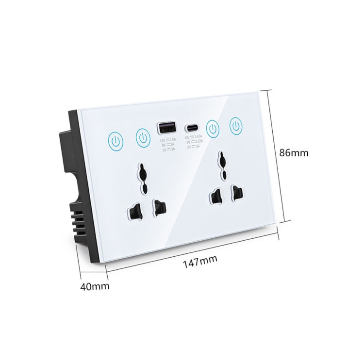 Graffiti Smart Socket With Switch USB+Type-C Dual Port Remote Control Socket, UK Plug, Style: Wifi Black