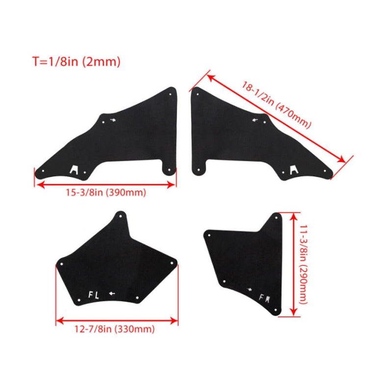Front Wheel Fender Leather Lining for 03-17 Toyota Prado 2700 4000(Black)