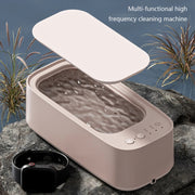 Electrical Ultrasonic Cleaner 3-speed Timing Jewelry Watches Braces Eyeglasses Cleaning Device(Pink)