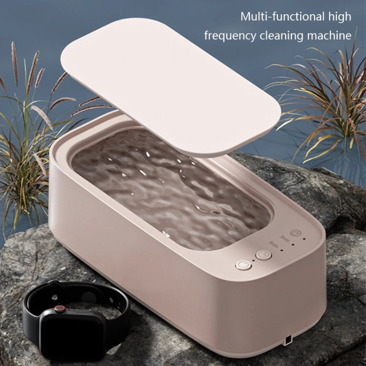 Electrical Ultrasonic Cleaner 3-speed Timing Jewelry Watches Braces Eyeglasses Cleaning Device(Pink)