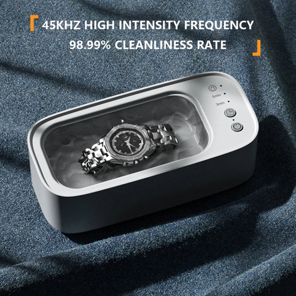 Electrical Ultrasonic Cleaner 3-speed Timing Jewelry Watches Braces Eyeglasses Cleaning Device(White)